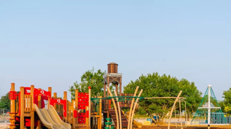 Atascoosa River Park TX Recycled Theme Playgrounds Train Fueling Station 768x431