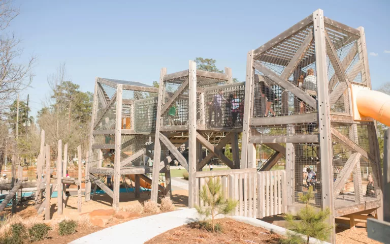 pine cove nw harris natural playground triple towers tube slide climbing wood timber 1080x6751 1 768x480